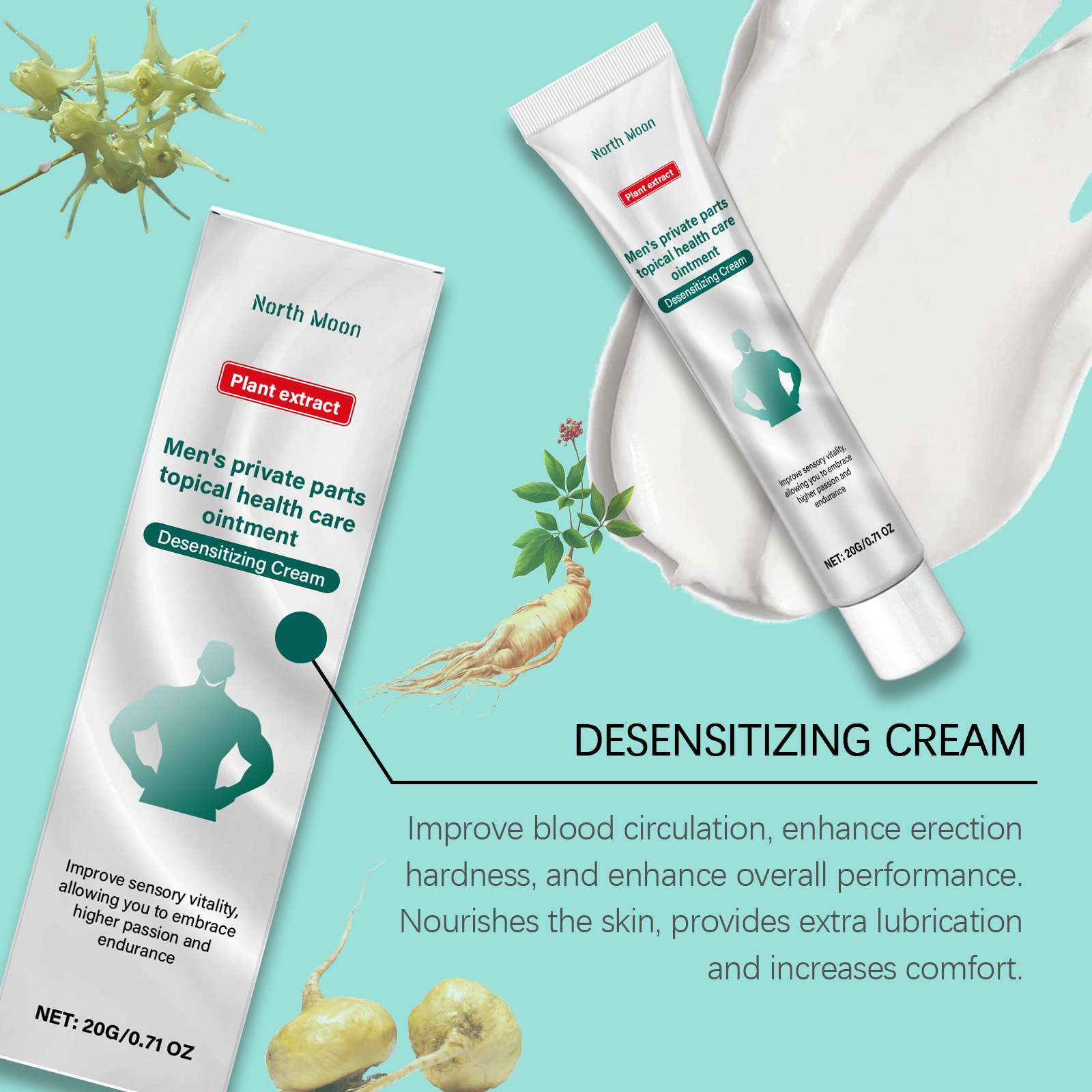 North Moon Men's Care Cream Enhance Comfort Men's Vitality Moisturizing Body Care Balm