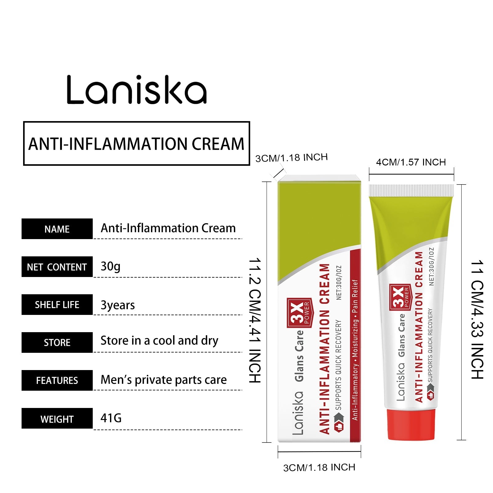 Laniska Men's Care Cream Men's daily care to relieve discomfort, moisturize and nourish skin repair cream