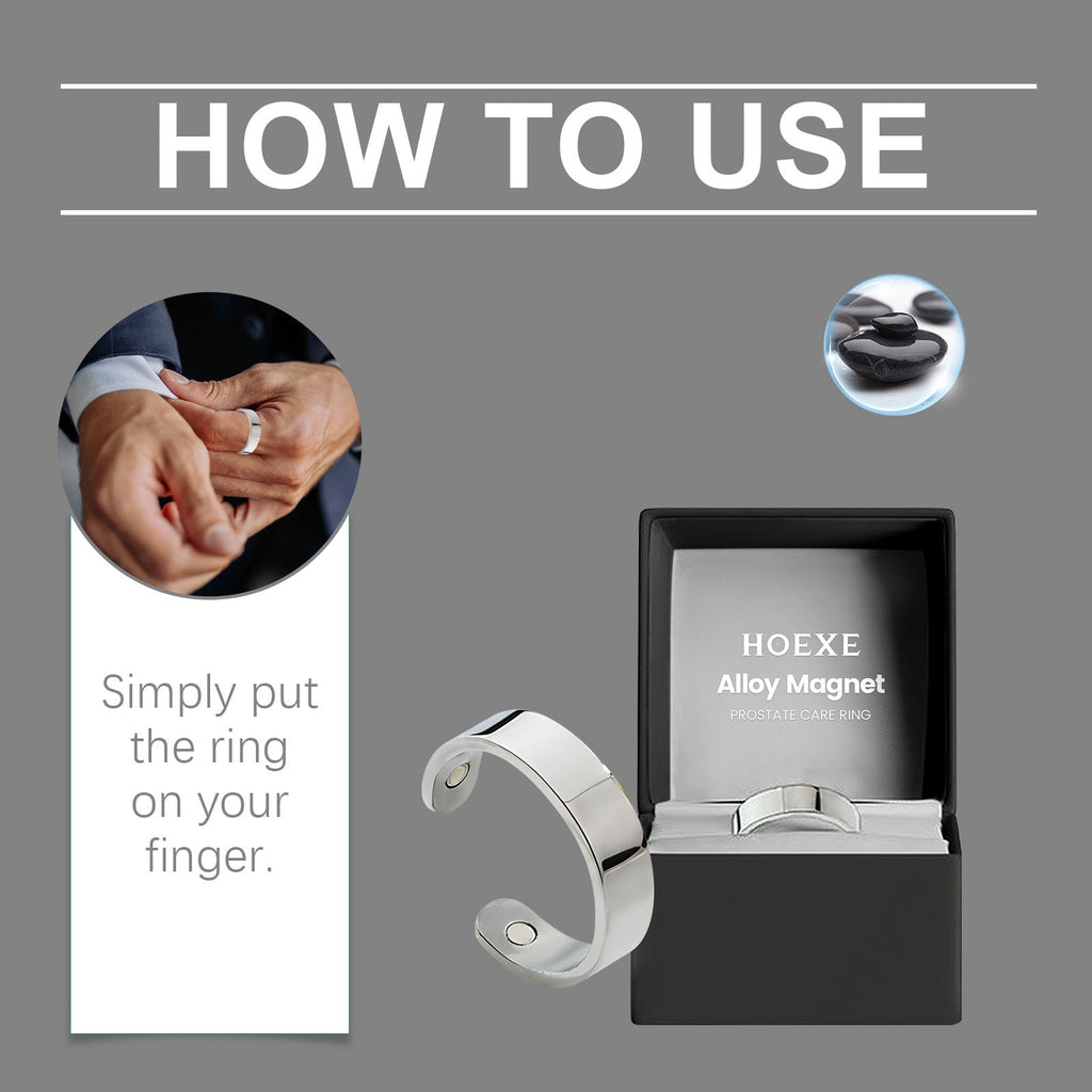 Hoexe silver Magnetic Ring Body Comfortable Sports Portable Simple Men's Daily Accessory Ring