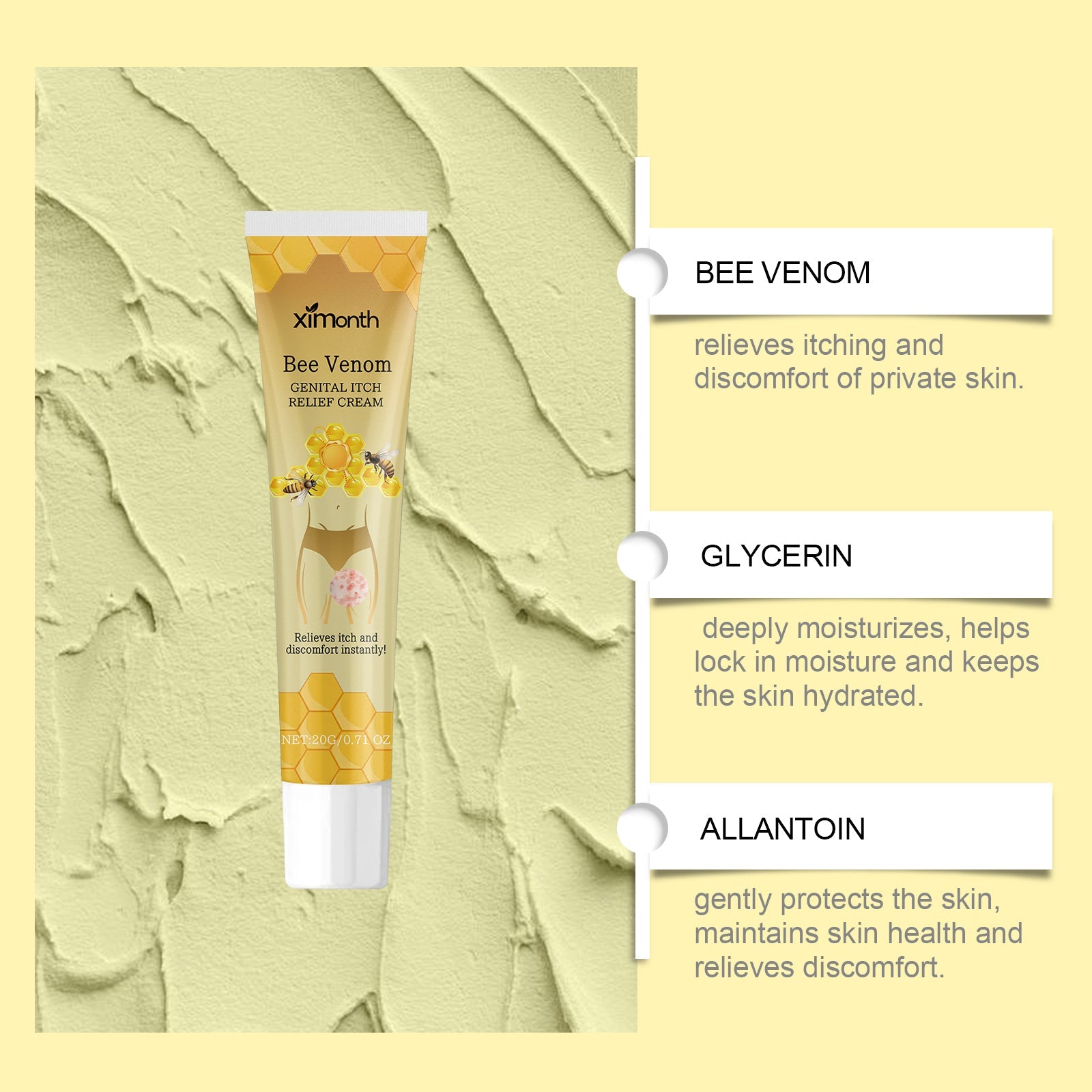 Ximonth Bee Venom Men's Care Cream Gentle nourishing and moisturizing daily care cream for body skin