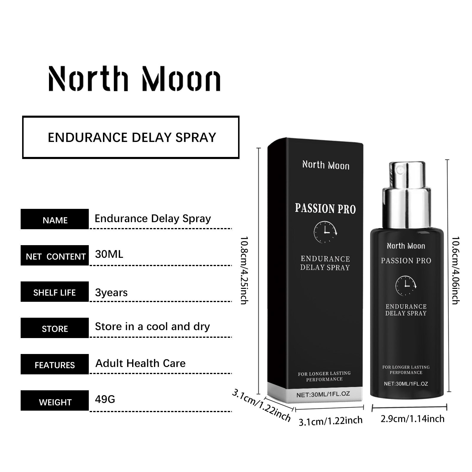 North Moon Male Care Spray Men's Body Relief Gentle Moisturizing Daily Massage Spray