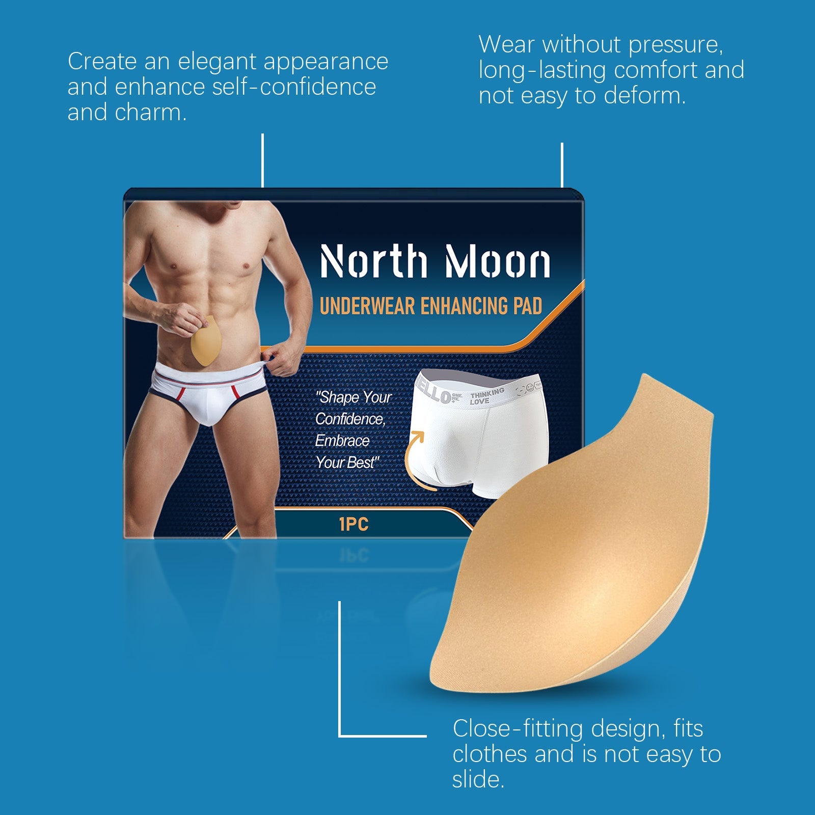North Moon Men's Body Care Pad Men's Body Care Breathable Anti-Wear Comfortable Material Care Pad