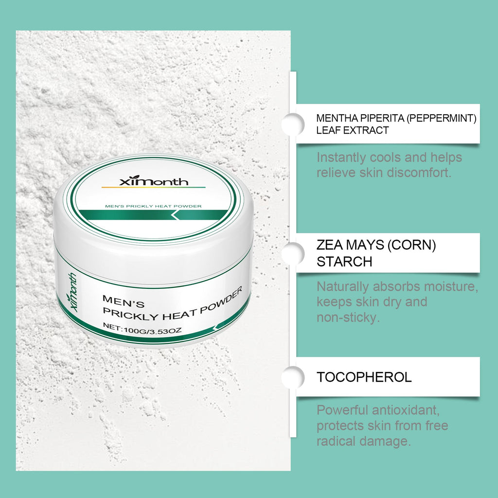 Ximonth Men's Care Body Powder Skin Care Sweat Absorption Breathable plaid Refreshing Mint Daily Care