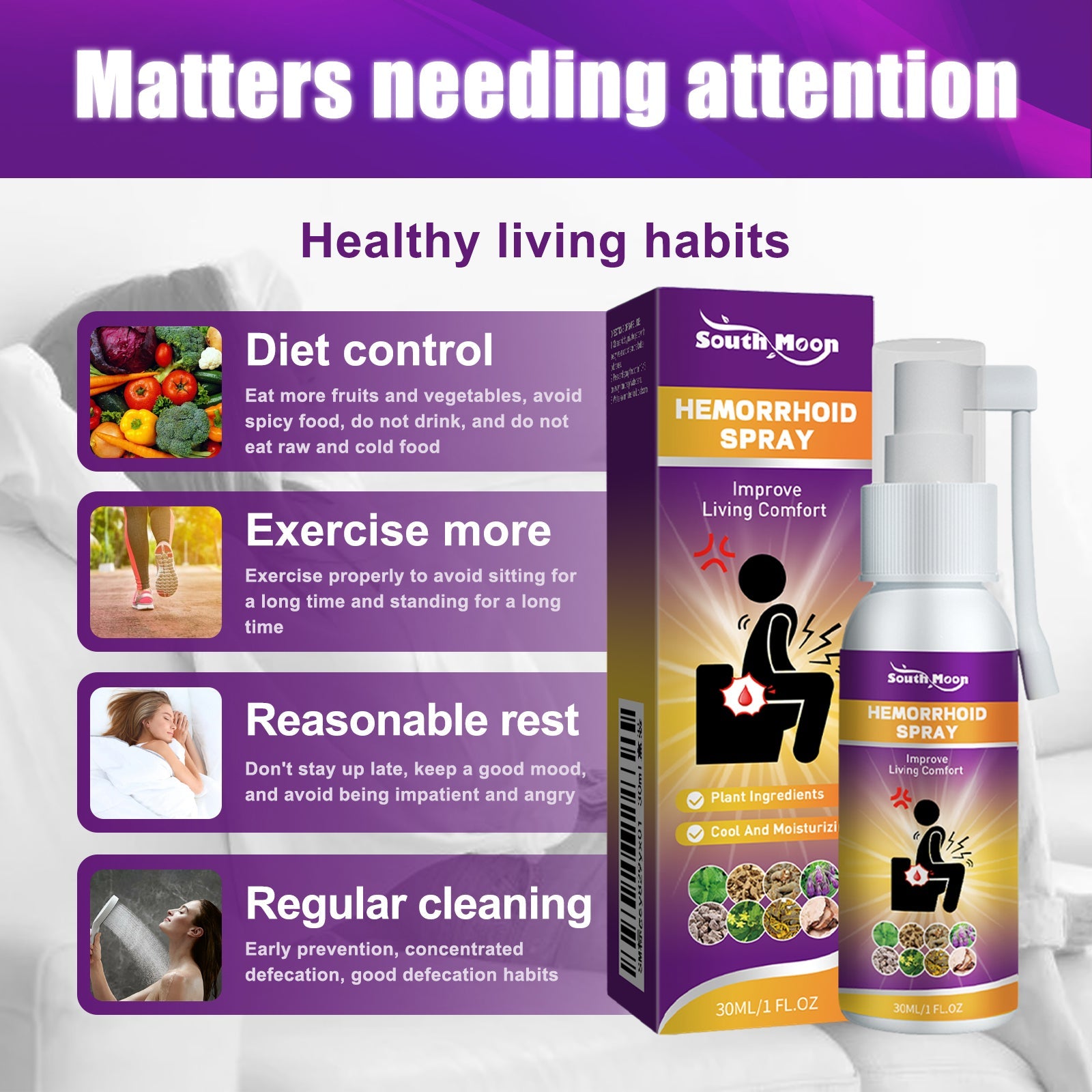 South Moon Body Spray Men's Body Gentle Relief Daily Massage Care Spray