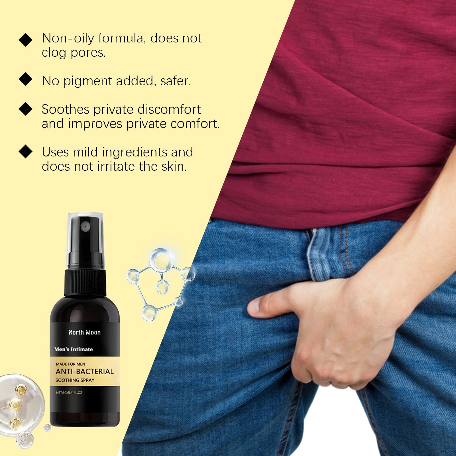 North Moon Men's Body Care Spray Gentle Relief for Daily Body Discomfort Men's Care