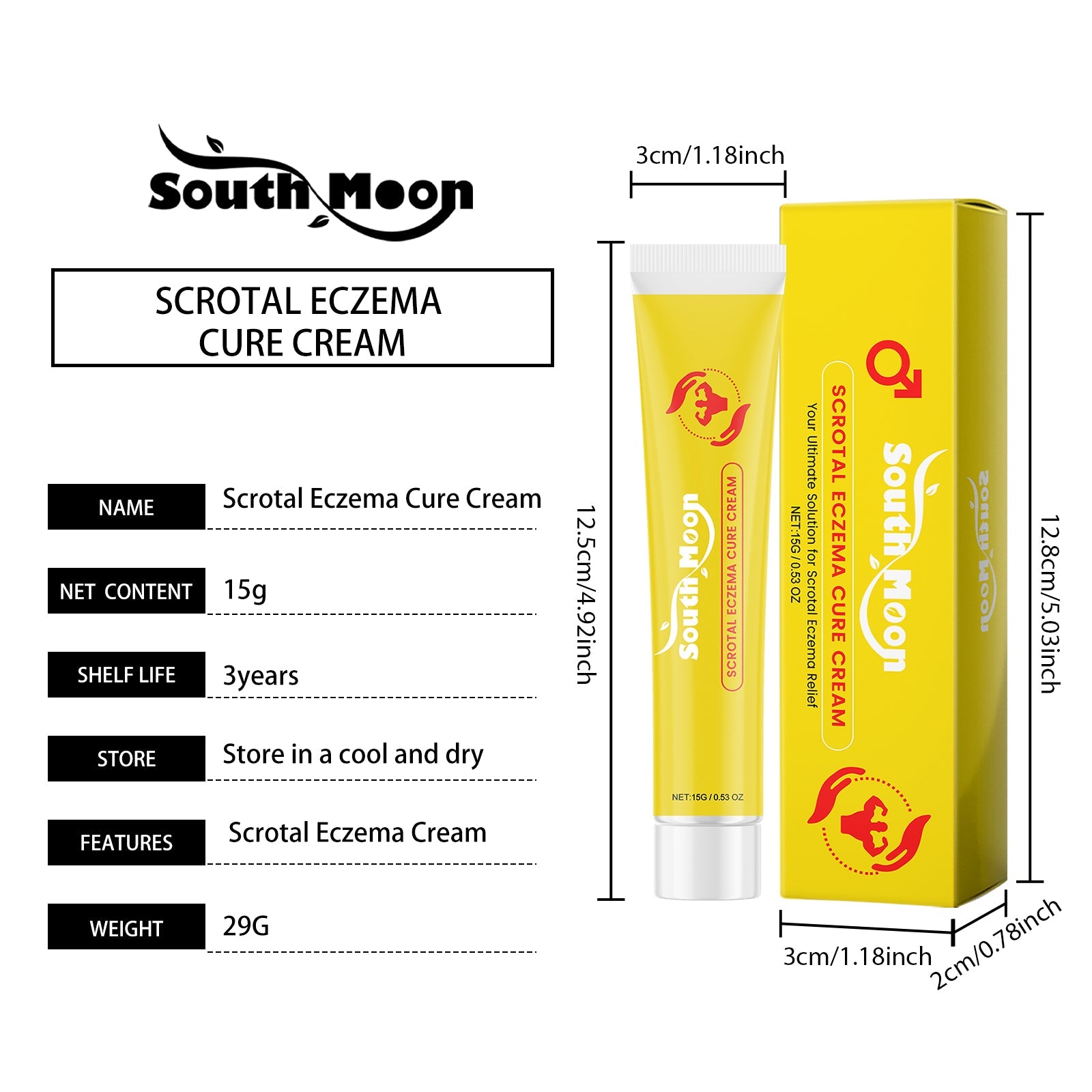 South Moon Men's Body Neck Cream Men's Body Skin Moisturizing Daily Massage Care Cream