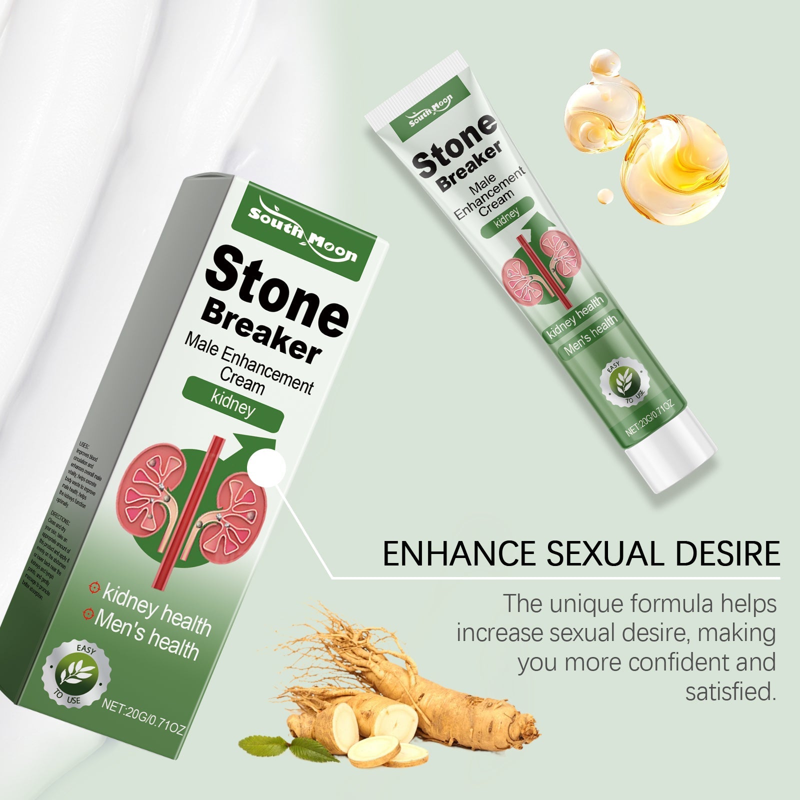 South Moon Men's Care Cream Ginseng Essence Gentle Nourishing Care for Men's Body Massage Cream