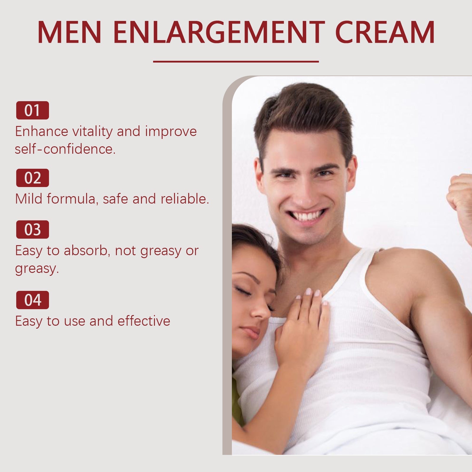 North Moon Men's Care Massage Cream Men's Body Nourishing Energy Boosting Long-lasting Moisturizing Care Cream