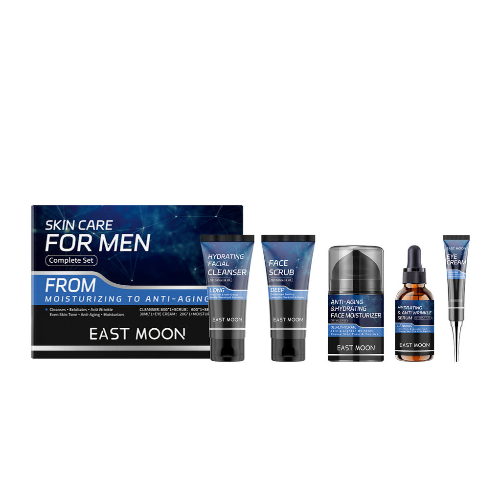 East Moon Men’s Facial Care Set – Cleanse, Hydrate & Firm Skin