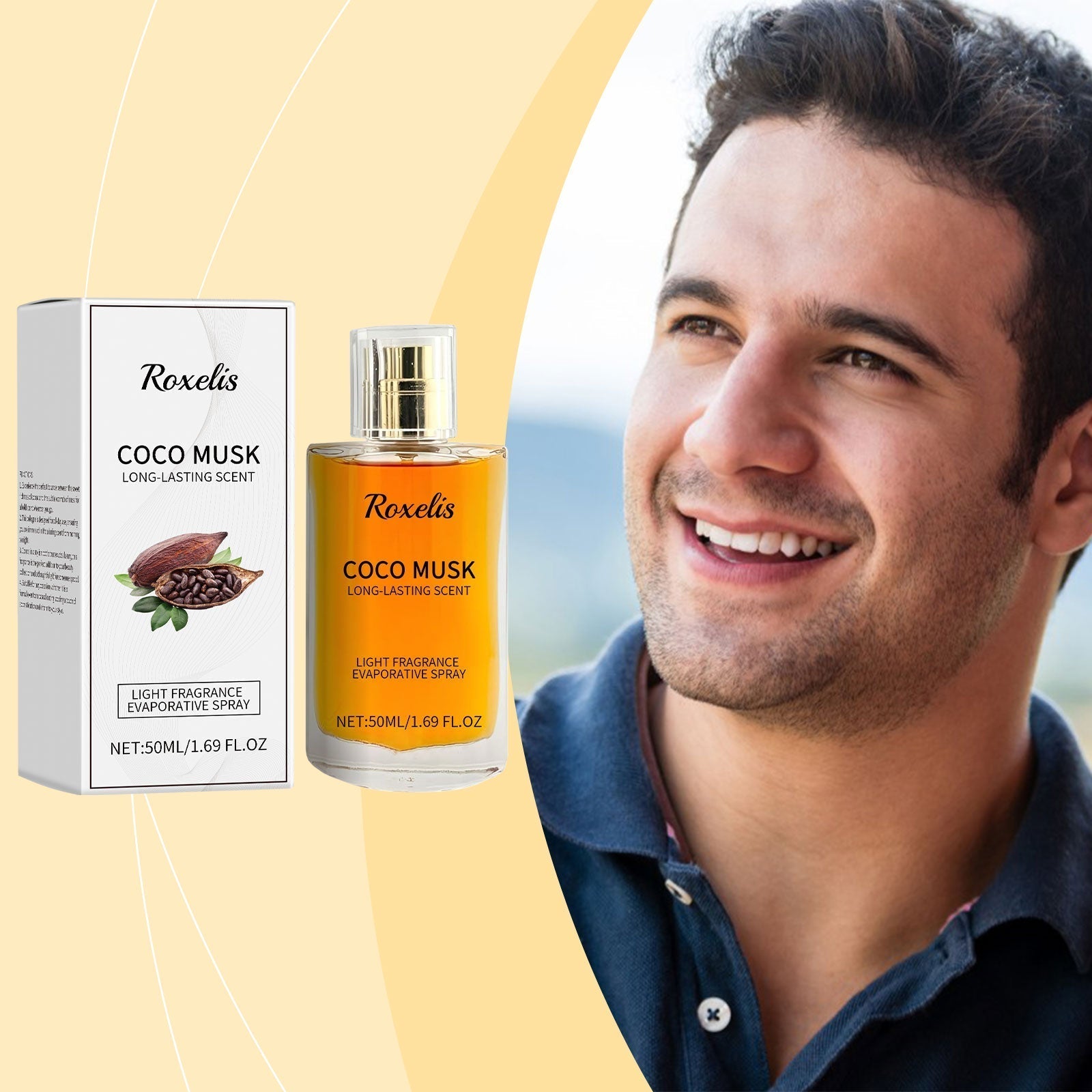 Roxelis Charming Cologne Eau de Toilette Men's Perfume Long-lasting Fragrance Light and Elegant Fresh Charming Atmosphere