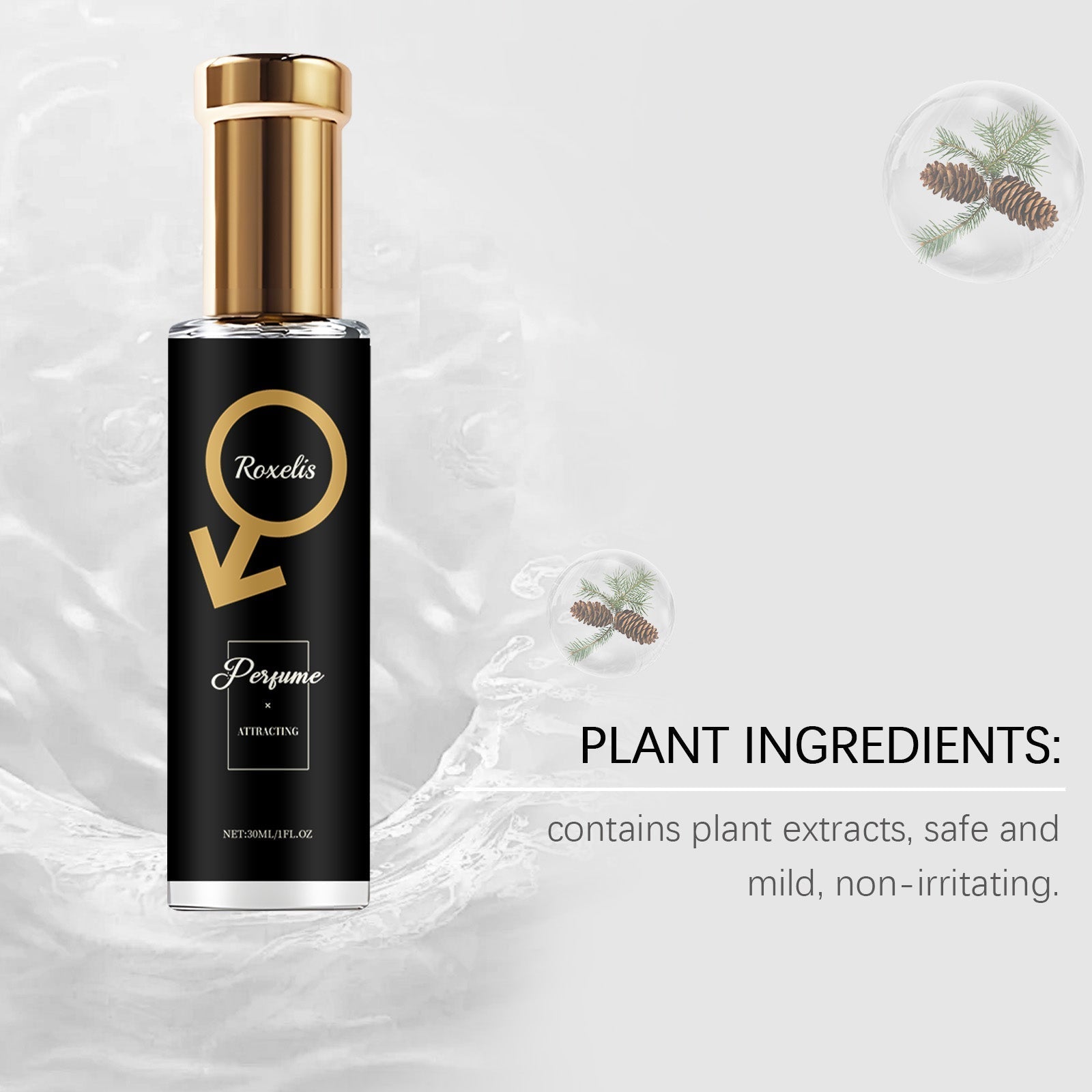 Roxelis Cedar Men's Perfume Natural Fresh Scent Long-lasting Fragrance Portable for Dating Daily Men's Perfume