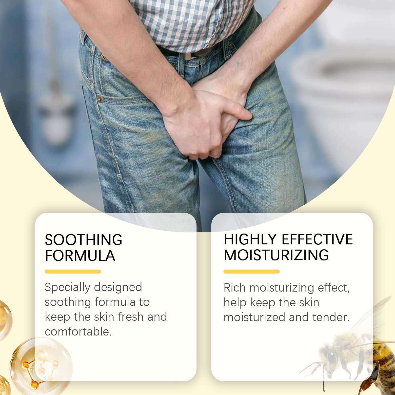 Laniska Men's Soothing Cream Men's Gentle Care Moisturizing Long-lasting Comfort Relief Balance Cream