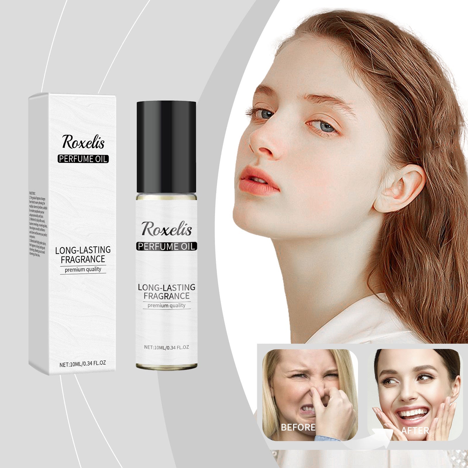 Roxelis Roll-On Cologne Natural Long-Lasting Light Fragrance Blue Sky Perfume Date Charm Atmosphere Cologne Men's Perfume