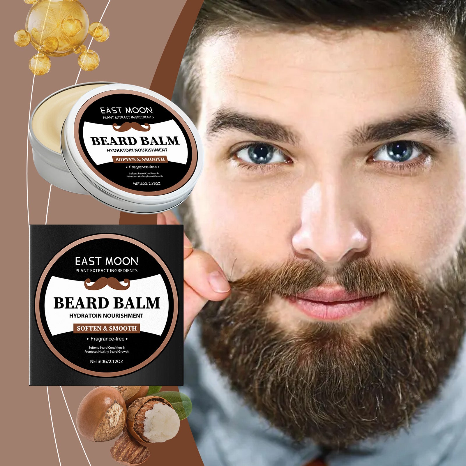 East Moon Men’s Beard Balm Wax