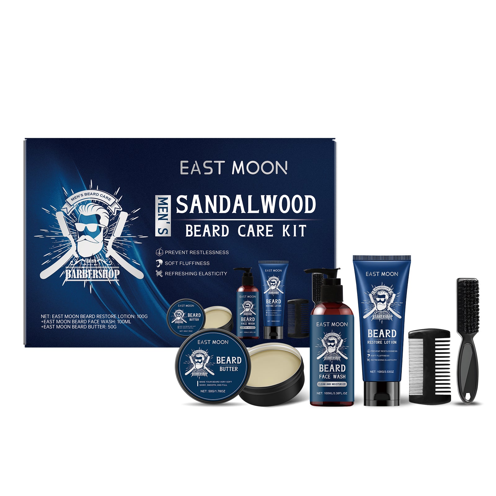 East Moon Sandalwood Beard Care Set for Men