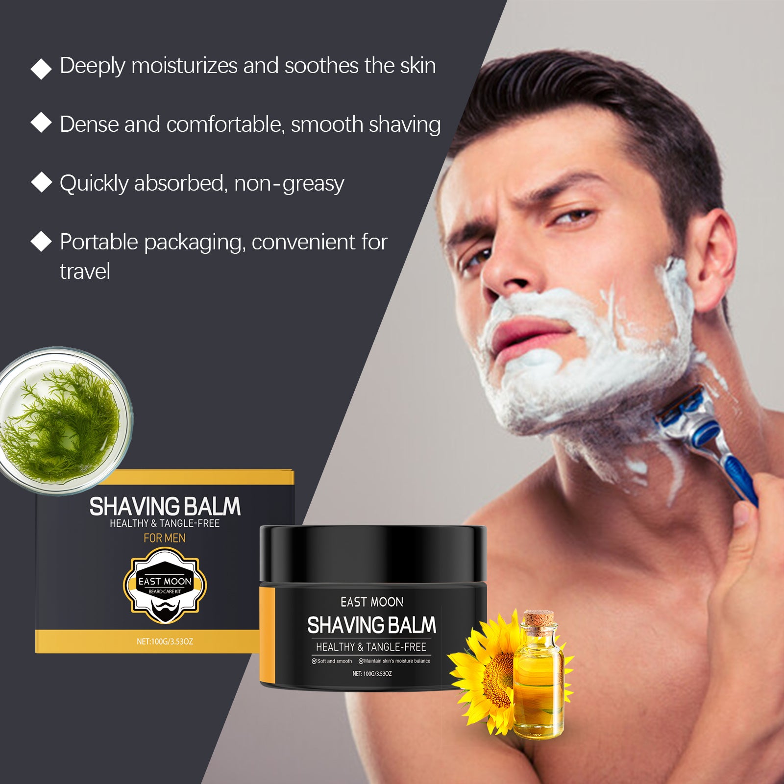 East Moon Men’s Shaving Cream – Smooth & Hydrating Shave