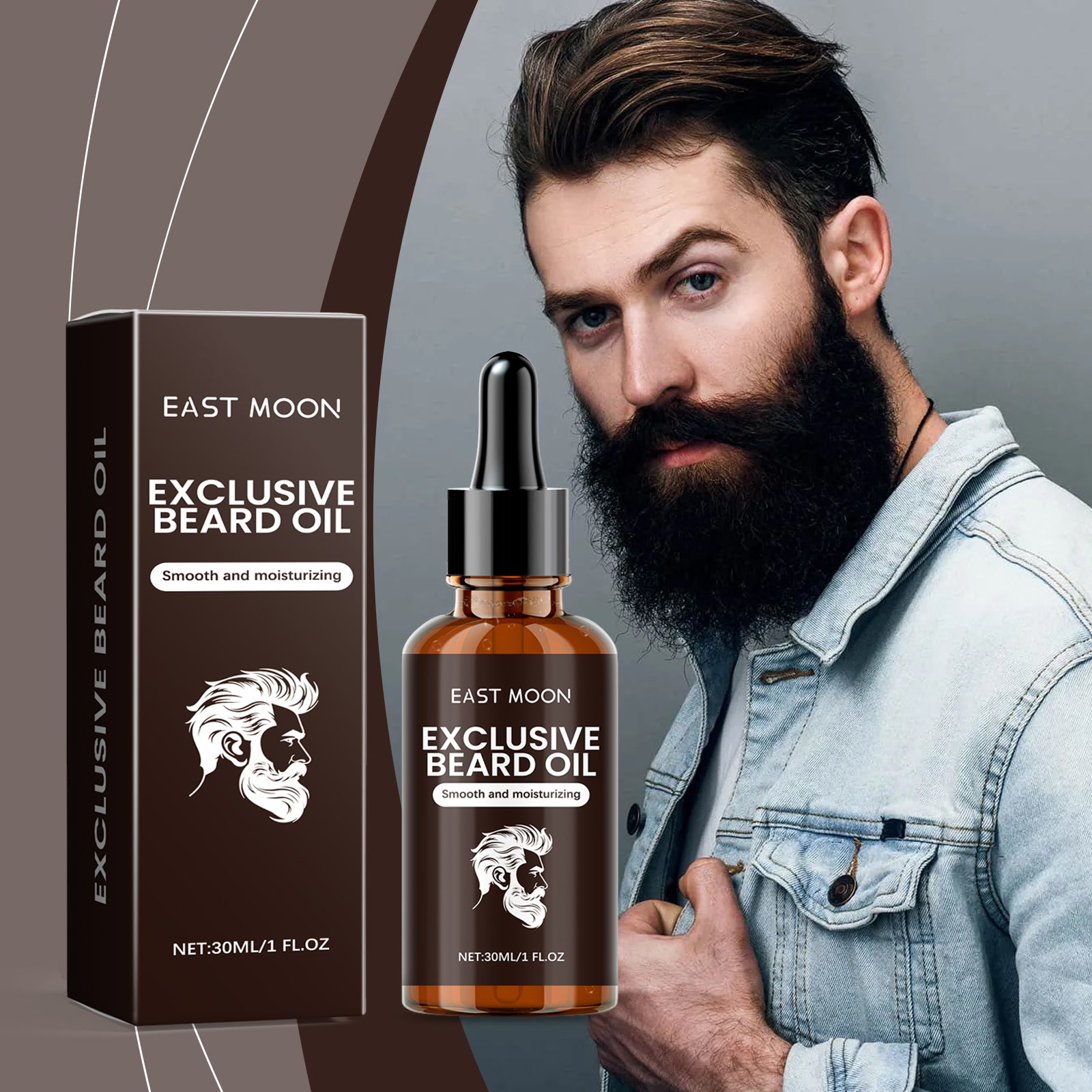 East Moon Men’s Beard Oil – Hydrate, Repair & Nourish Facial Hair