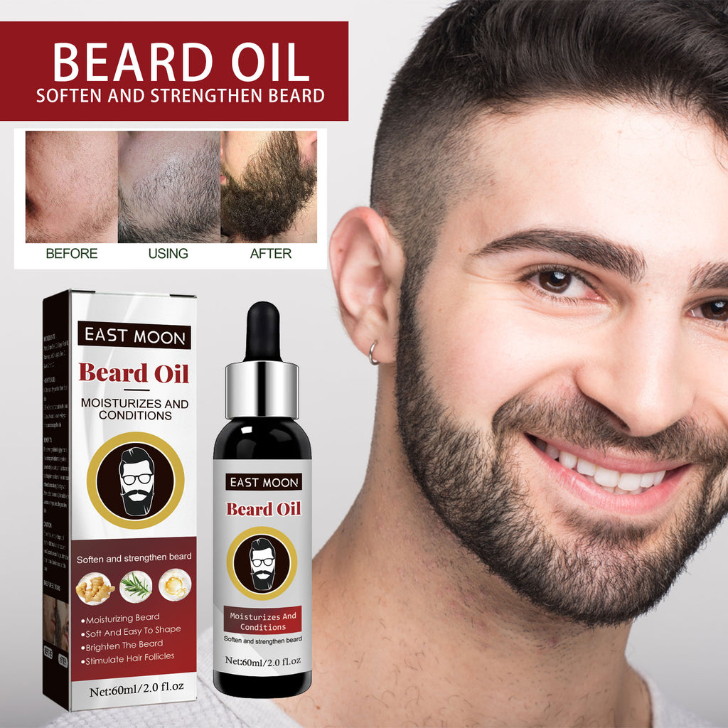 East Moon Men’s Beard Care Oil – Nourish, Strengthen & Soften Beard