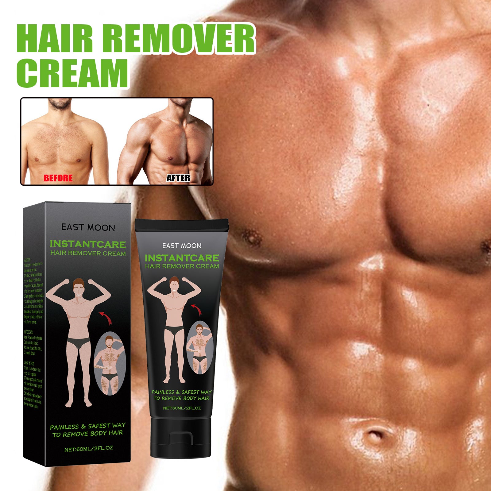 East Moon Men’s Hair Removal Cream – Gentle & Fast Hair Removal