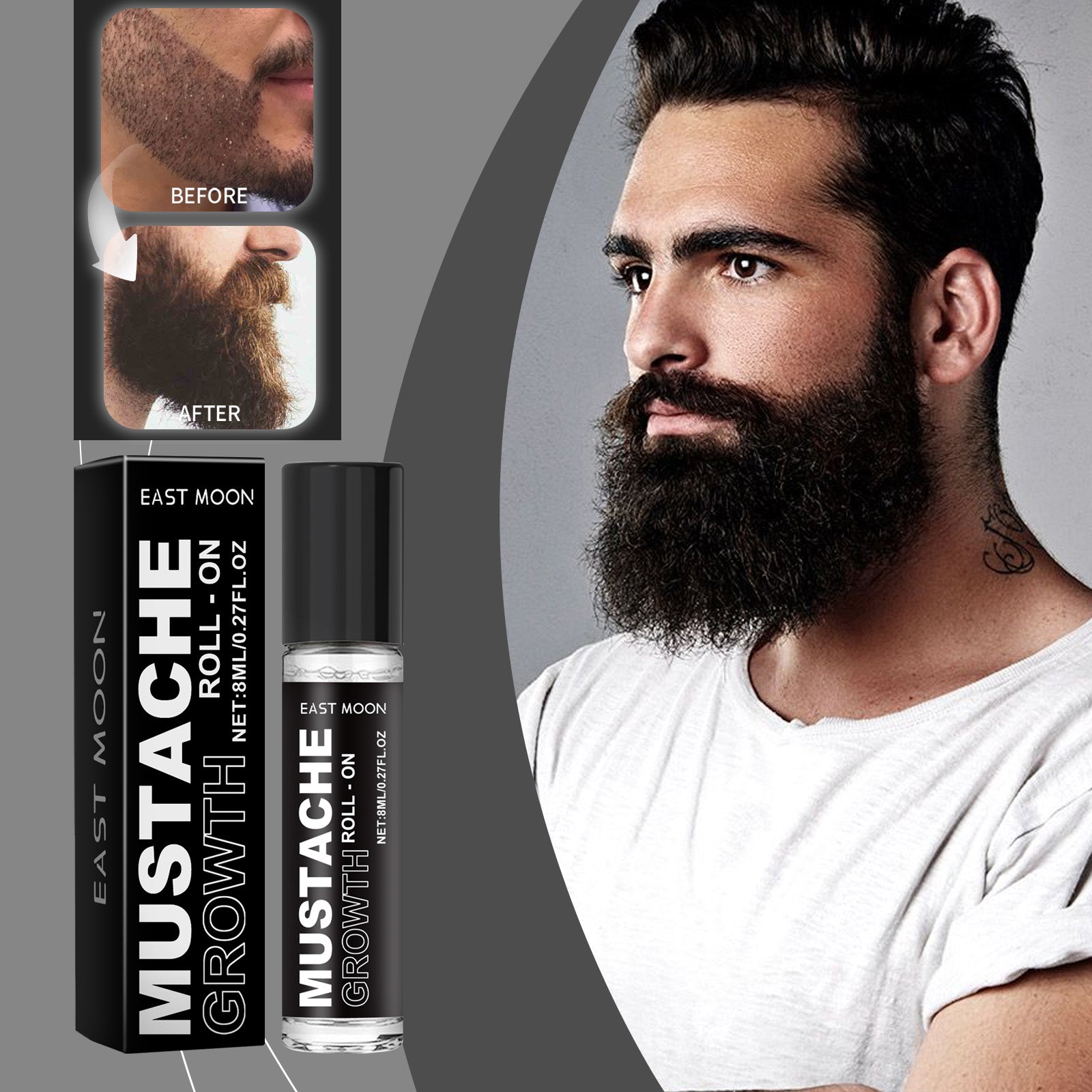 East Moon Men’s Beard Growth Roll-On