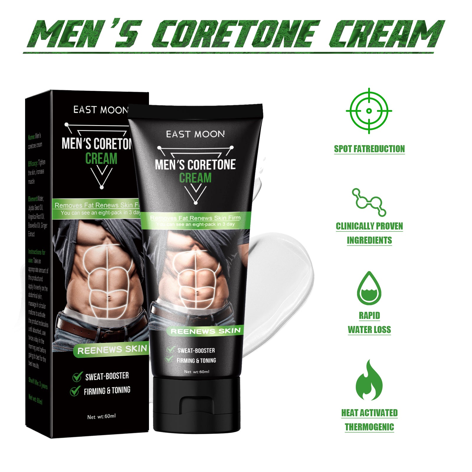 East Moon Men’s Abs Sculpting Cream