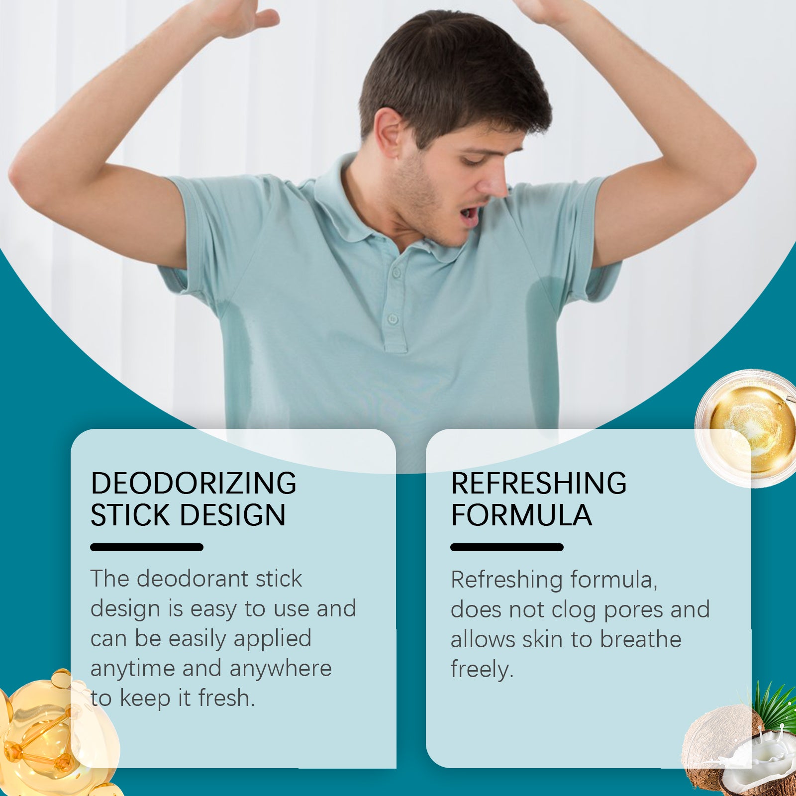 EELHOE Men’s Fresh Scent Stick – All-Day Deodorant & Hydration