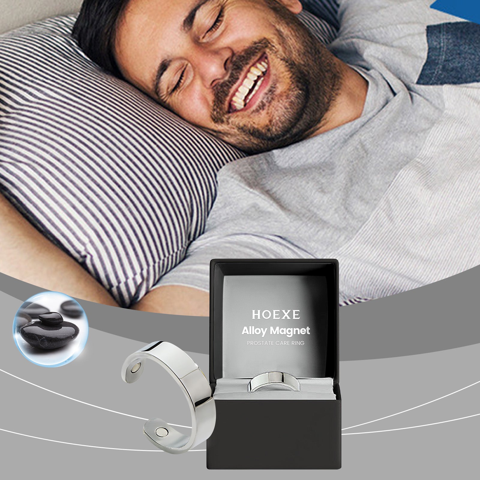 Hoexe Silver Magnetic Ring