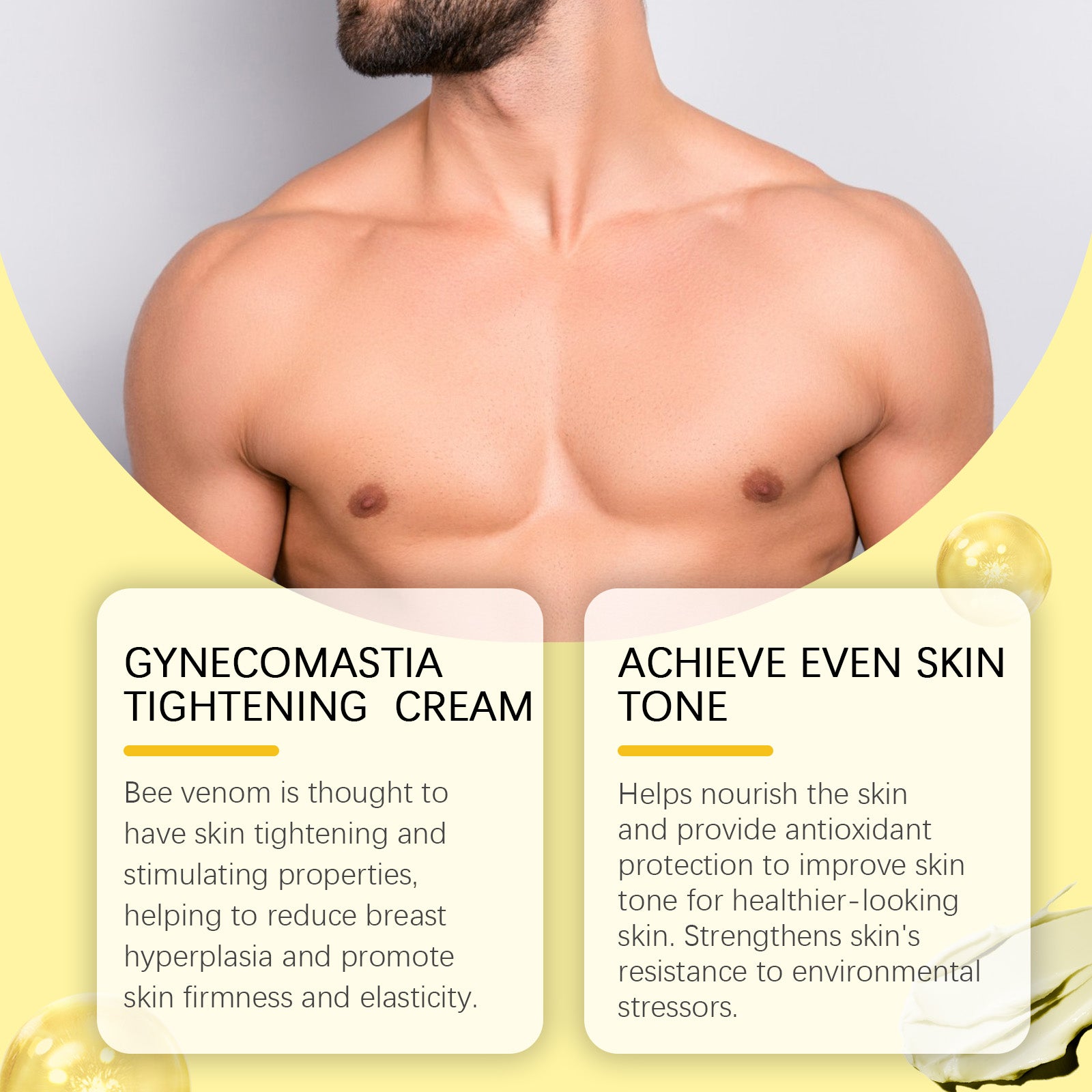 South Moon Bee Venom Chest Massage Cream | Firm & Tighten Male Chest | Daily Care for Skin Elasticity