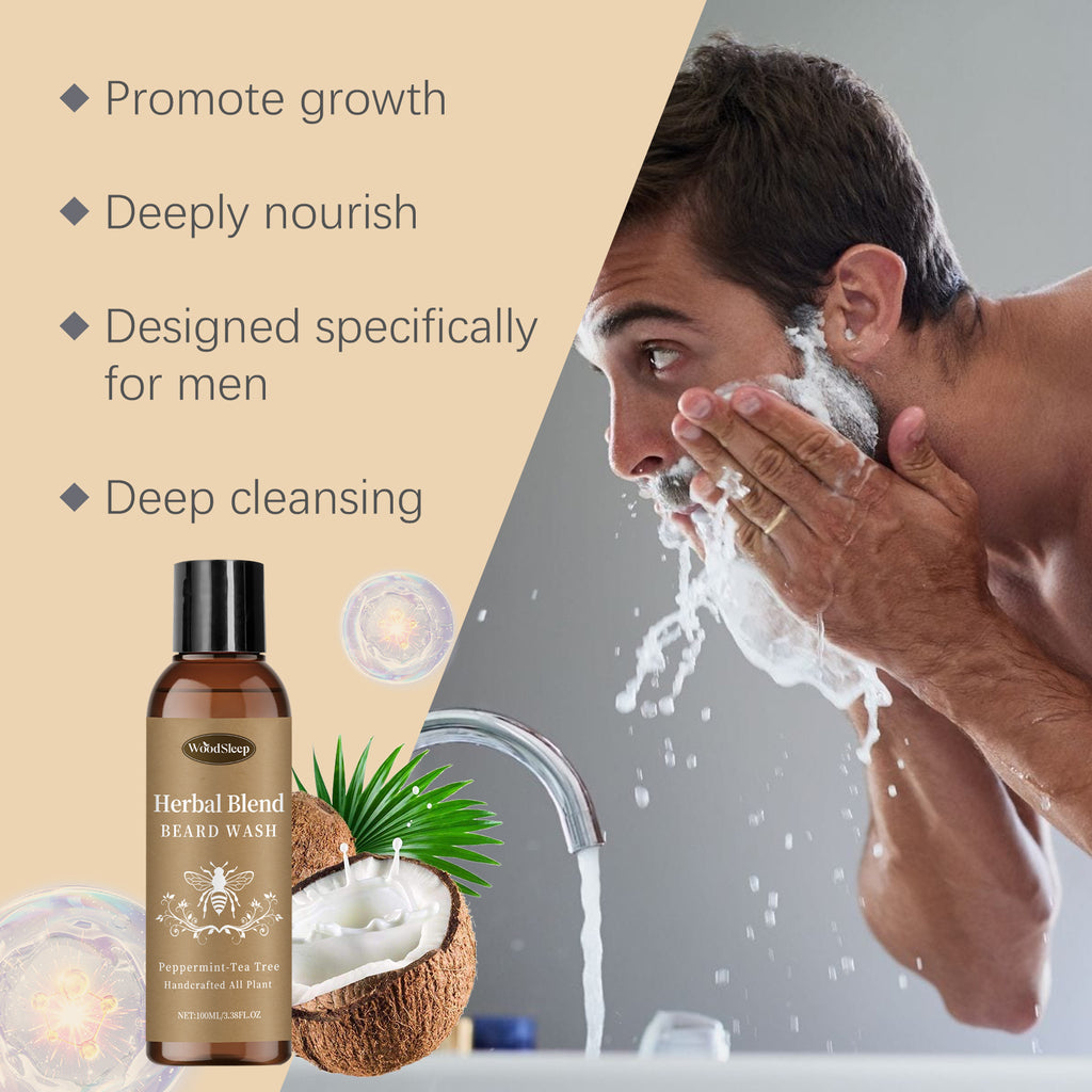 WoodSleep Men’s Beard Wash – Deep Clean & Moisturizing Care