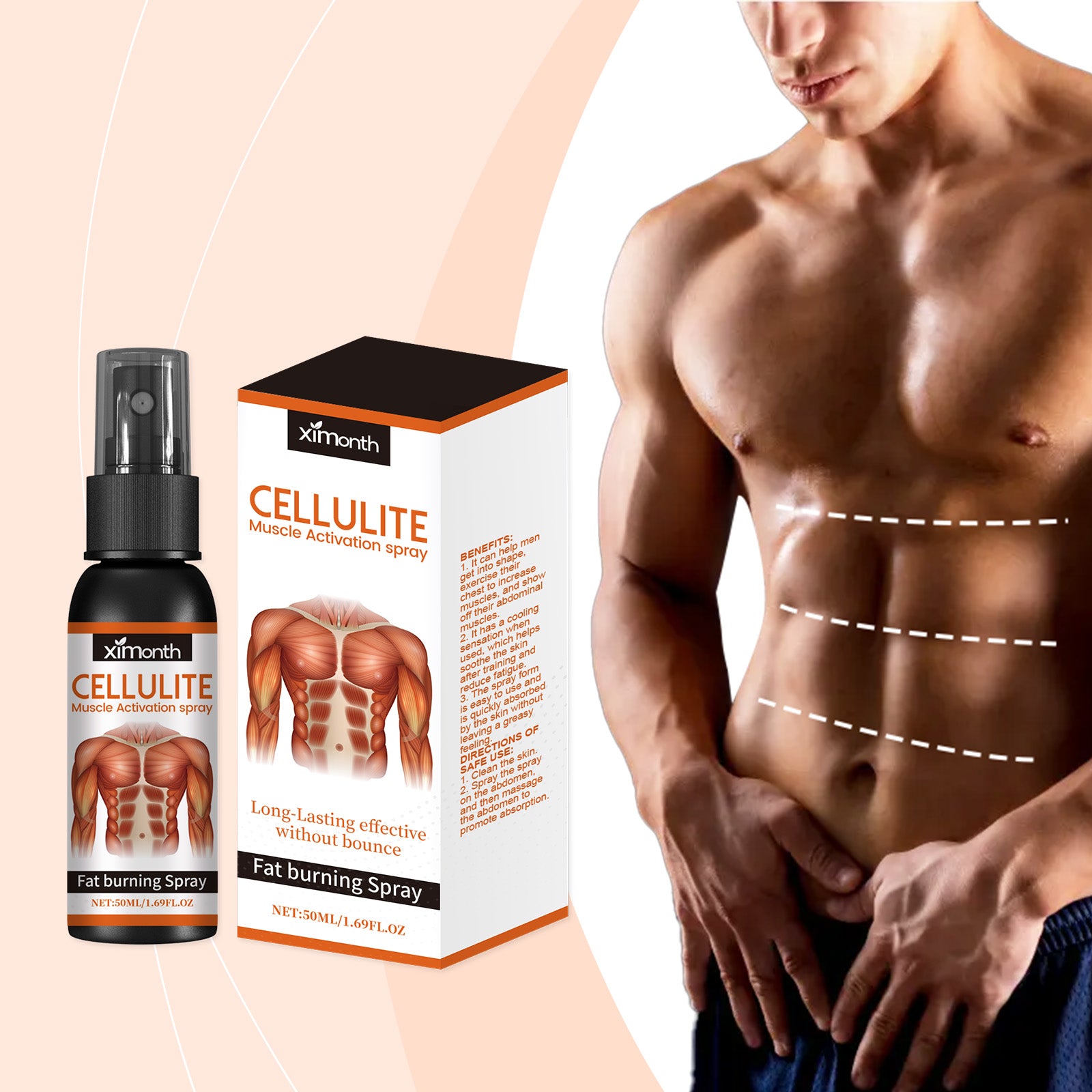 XIMONTH Abs Sculpting Spray – Tone & Define Muscles