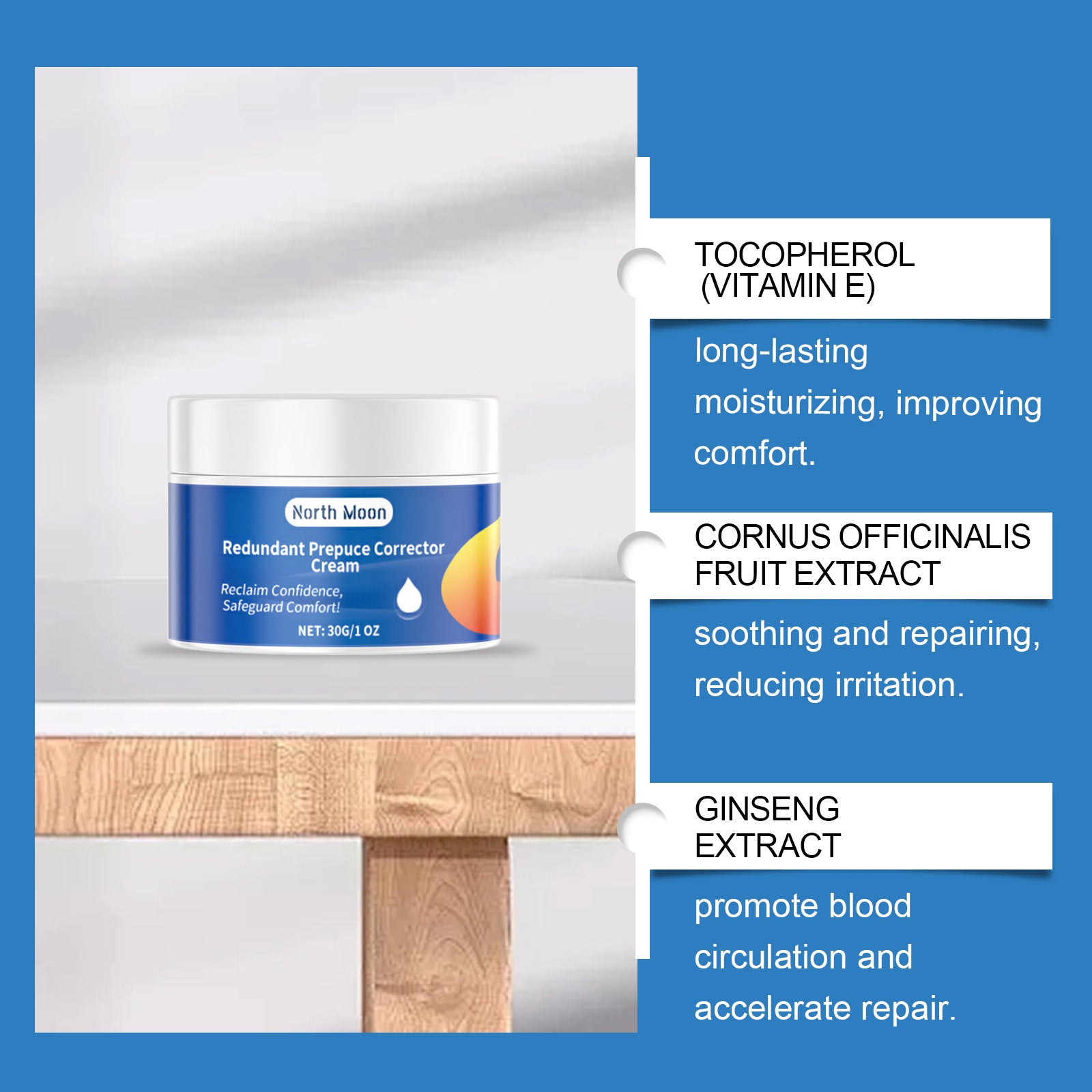 North Moon Men's Neck Cream Herbal ingredients gentle soothing body repair moisturizing care cream