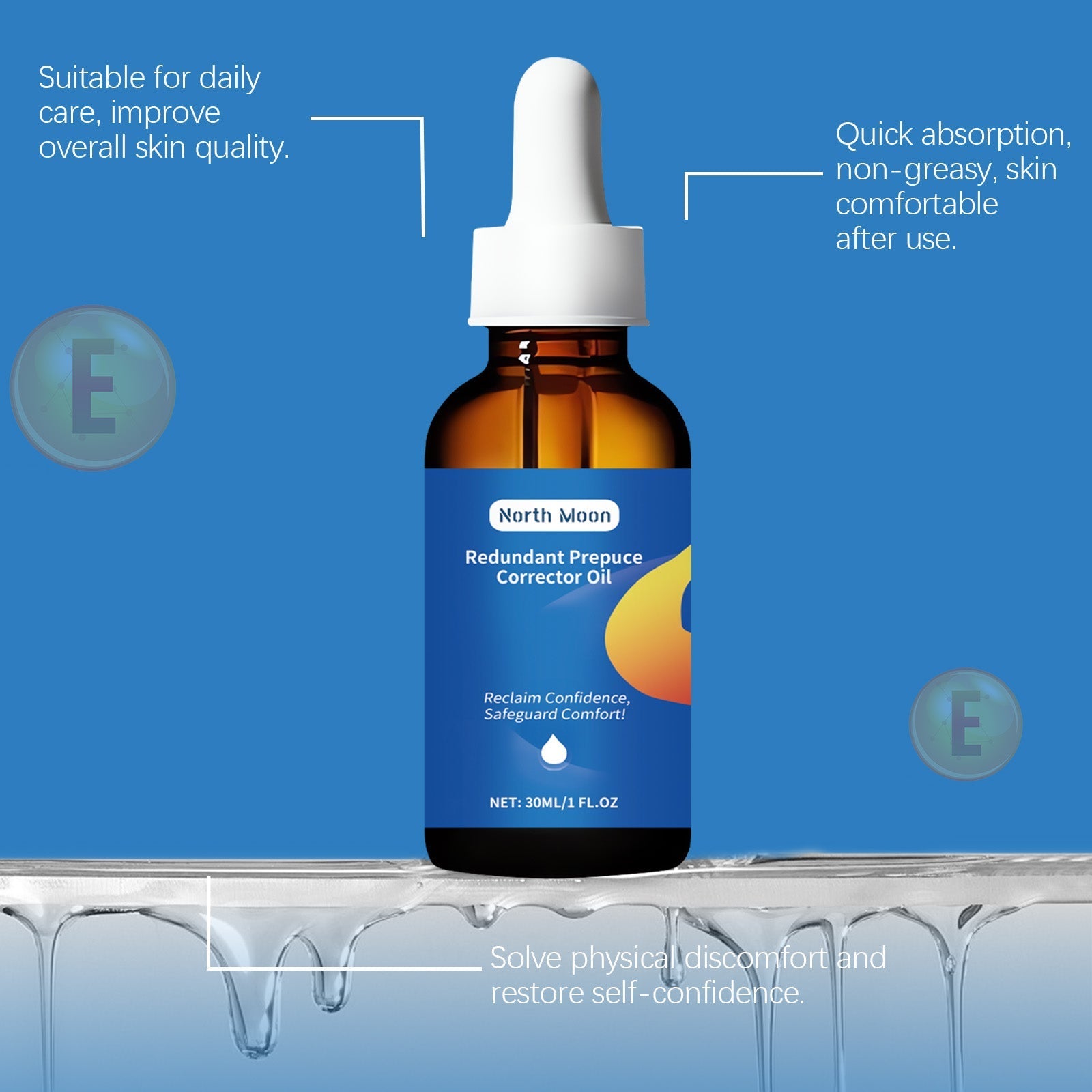 North Moon Men's Body Care Essential Oil Mild Ingredients Care Body Relief Discomfort Care Essential Oil