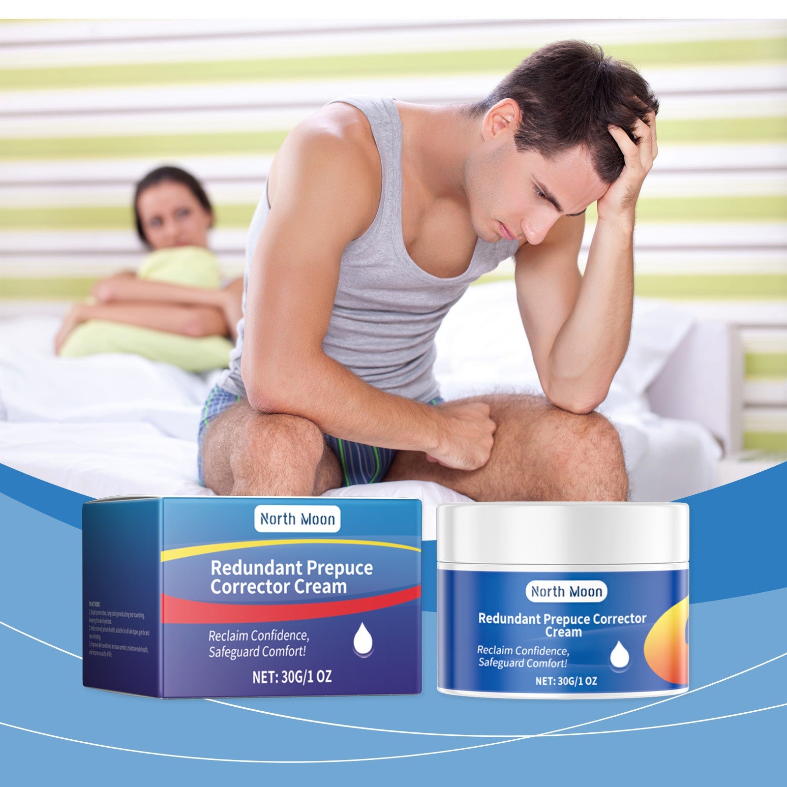 North Moon Men's Neck Cream Herbal ingredients gentle soothing body repair moisturizing care cream