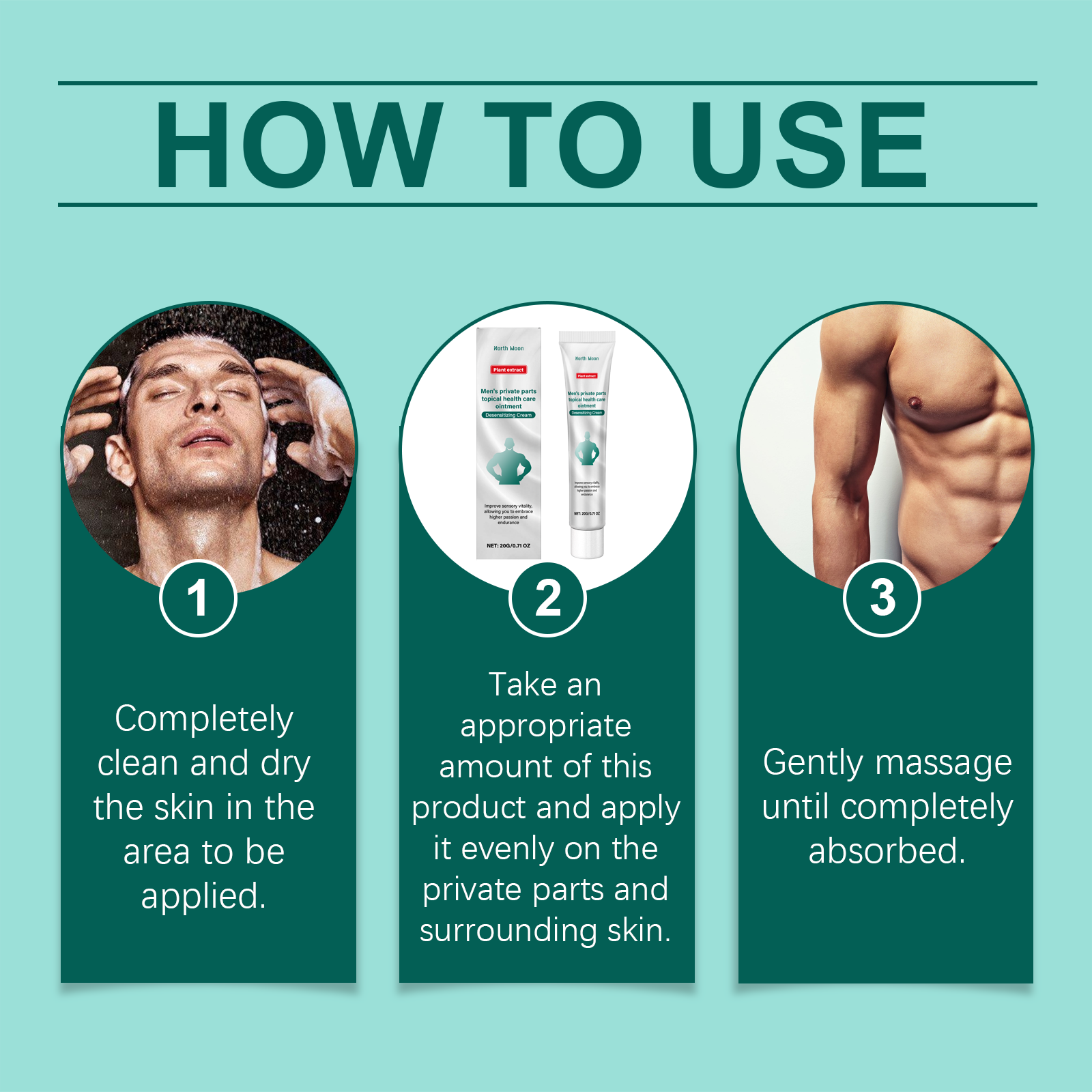 North Moon Men's Care Cream Enhance Comfort Men's Vitality Moisturizing Body Care Balm