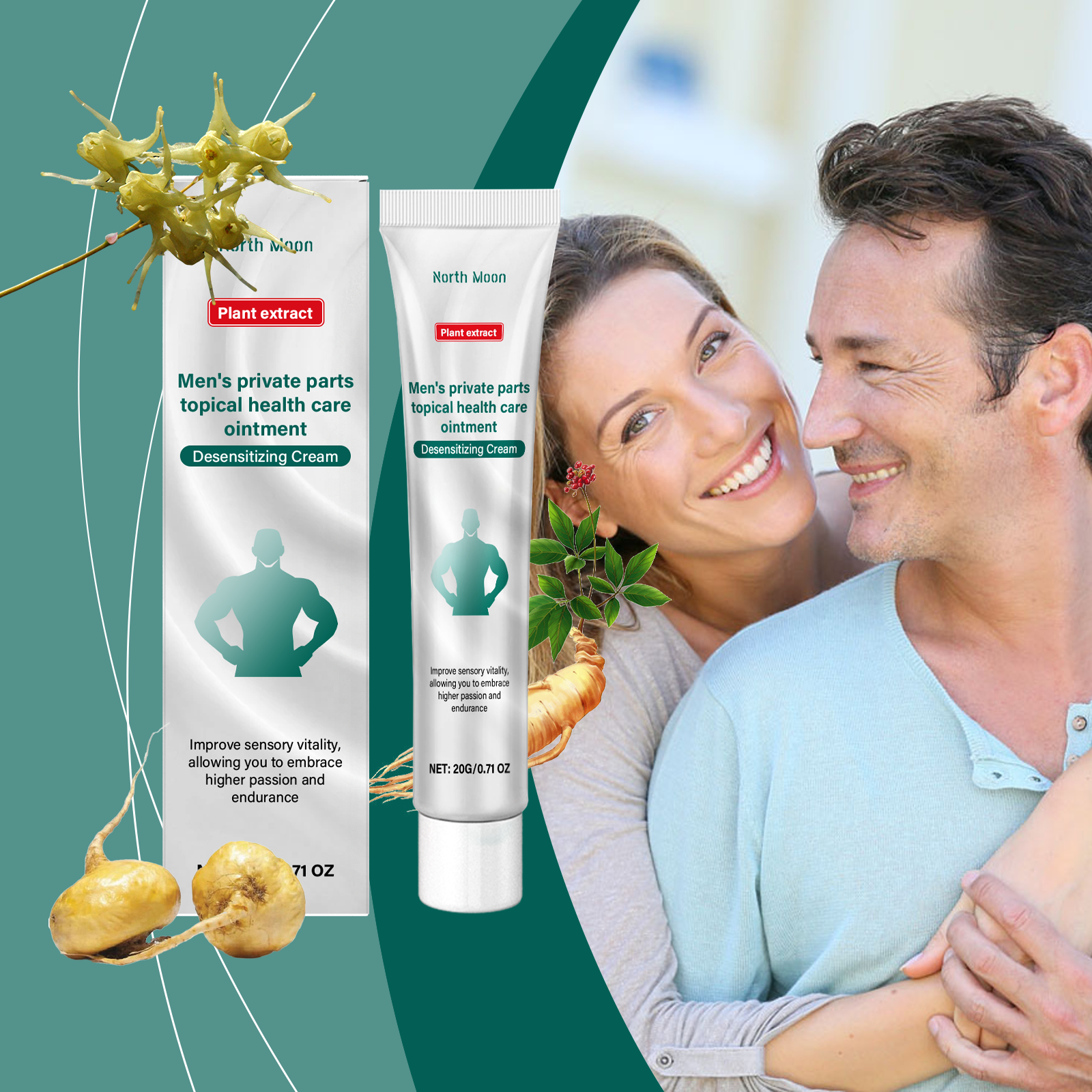 North Moon Men's Care Cream Enhance Comfort Men's Vitality Moisturizing Body Care Balm