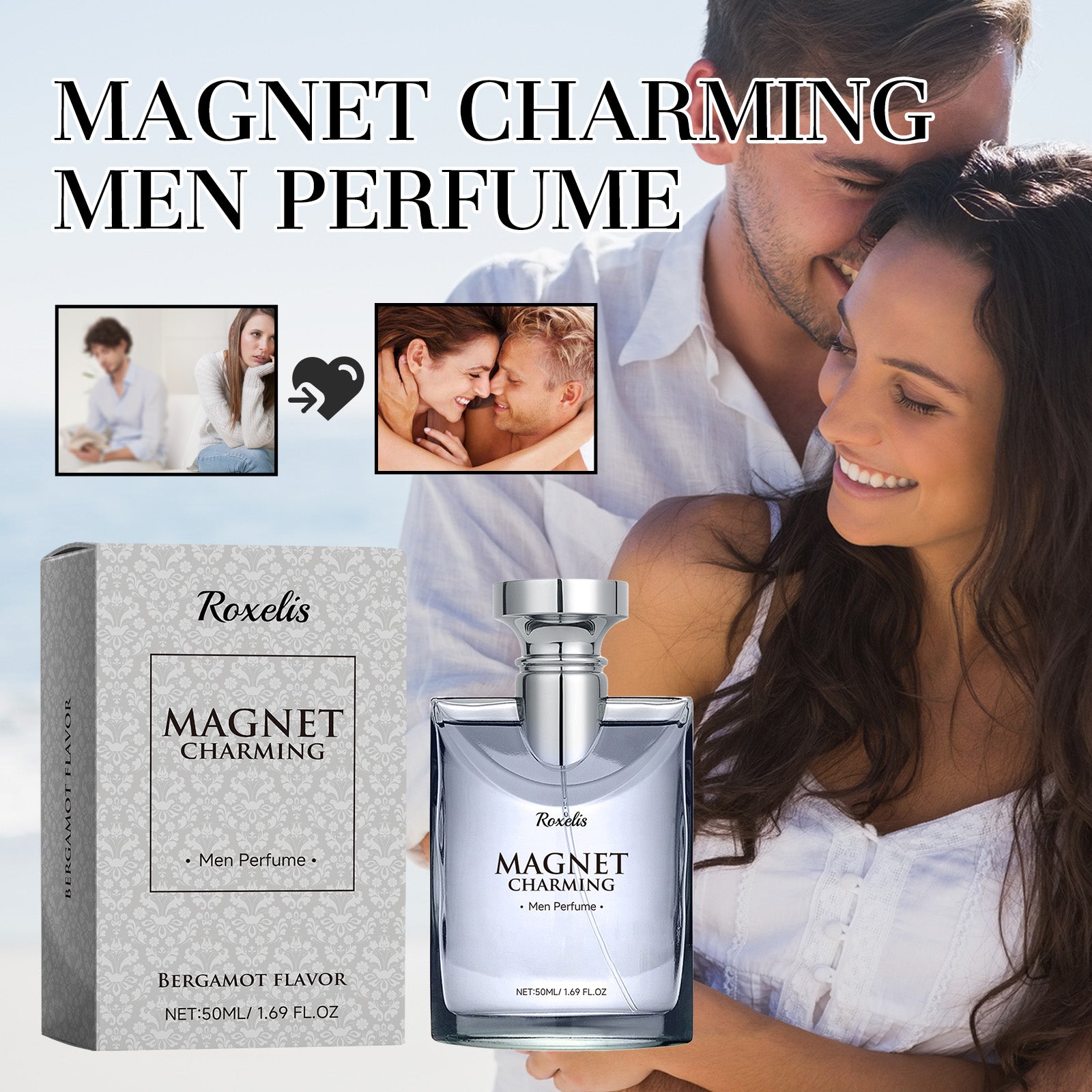 Roxelis Men's Perfume Bergamot Natural Light Fragrance Fresh Charm Refreshing Atmosphere Portable Men's Dating Perfume