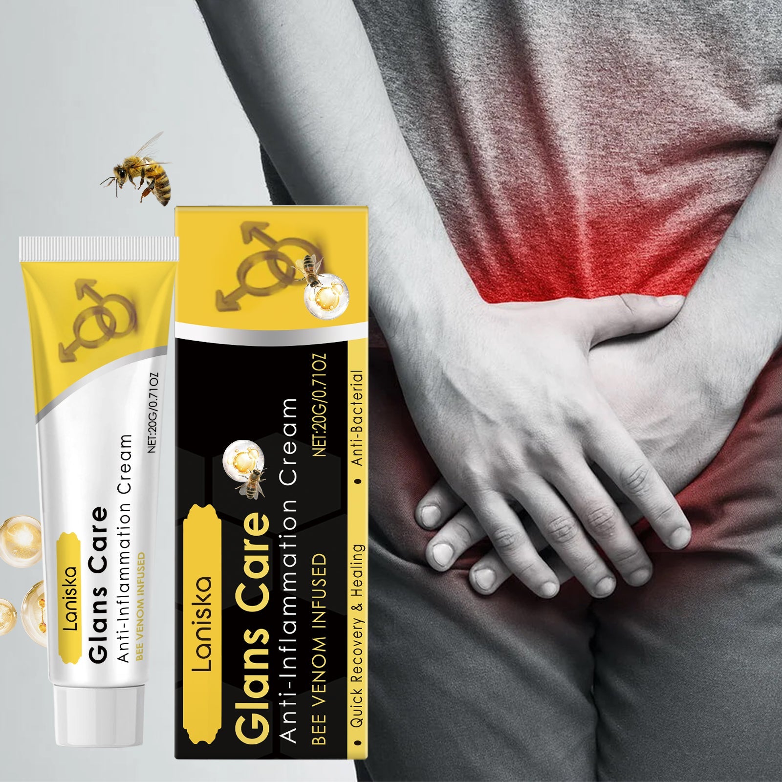 Laniska Men's Soothing Cream Men's Gentle Care Moisturizing Long-lasting Comfort Relief Balance Cream