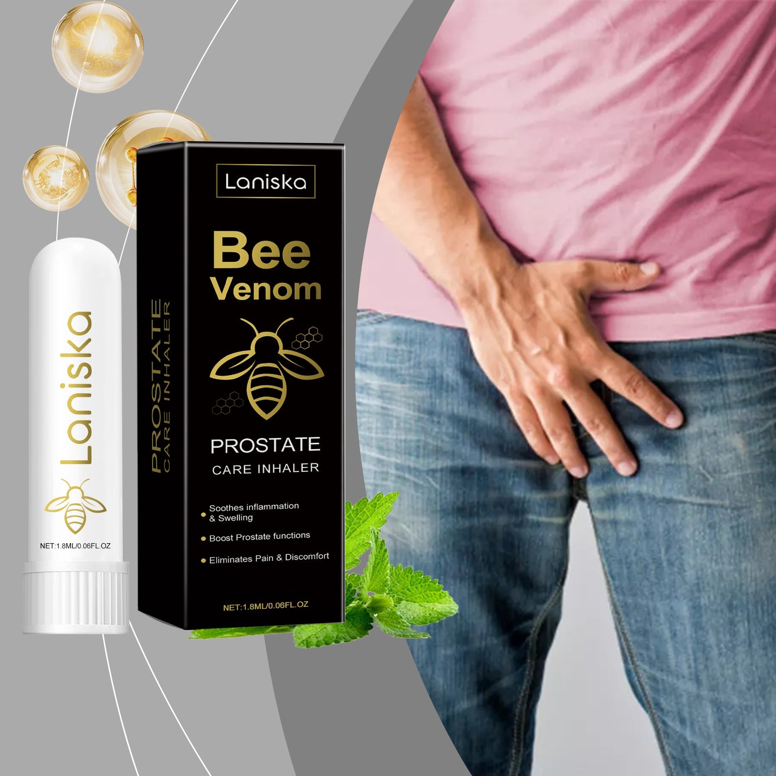 Laniska Bee Venom Men's Care Inhaler Relieve body discomfort, enhance male vitality, daily comfort