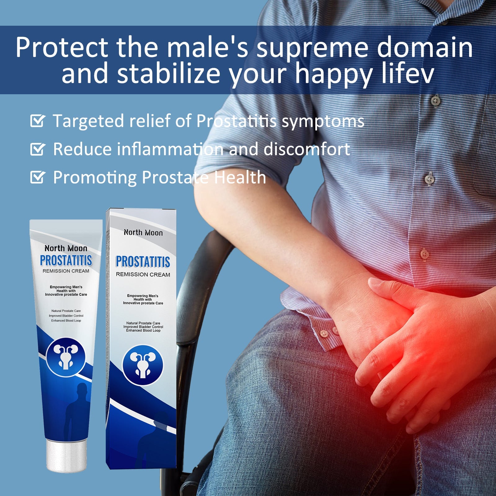 North Moon Men's Neck Cream Men's Body Care Relief Discomfort Itching Daily Massage Care Cream