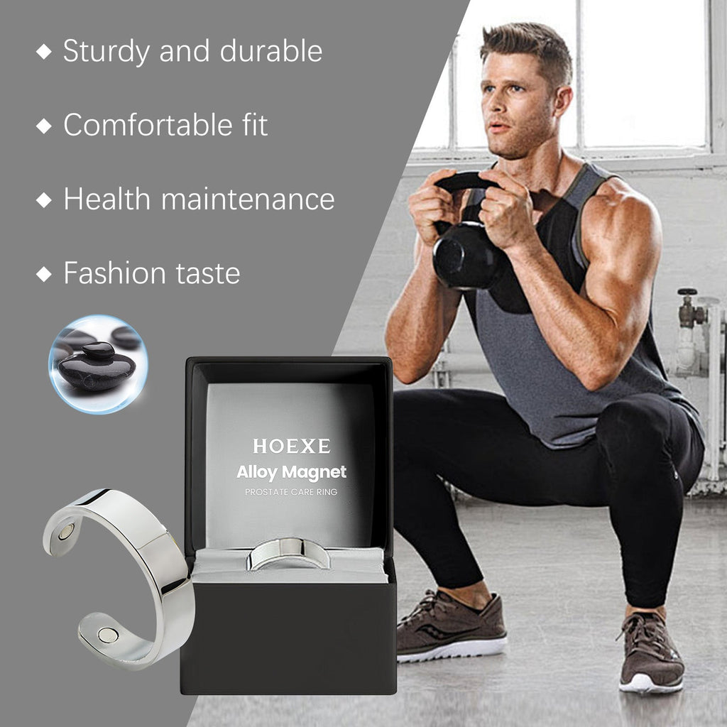 Hoexe silver Magnetic Ring Body Comfortable Sports Portable Simple Men's Daily Accessory Ring