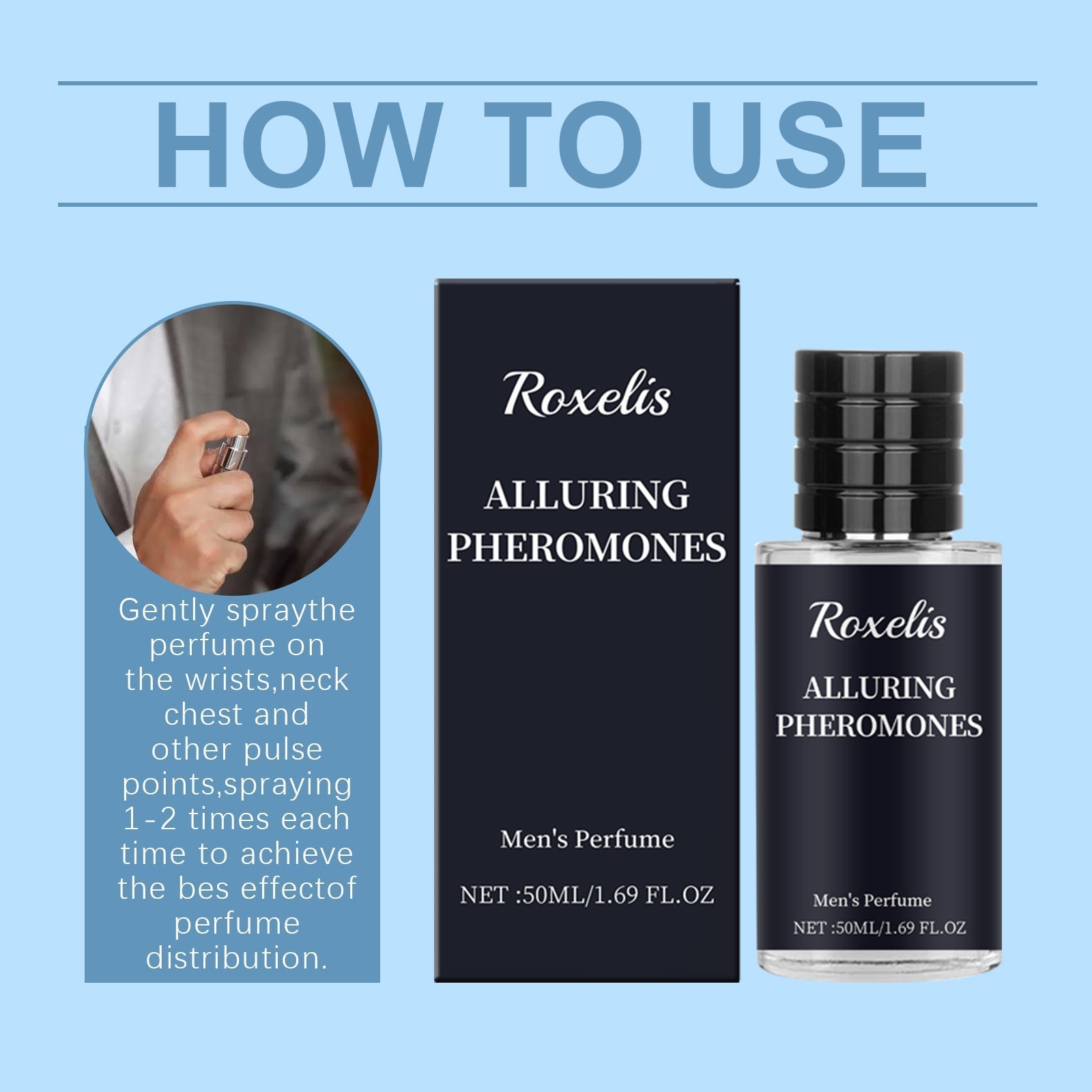 Roxelis Personalized Men's Perfume Bergamot Fragrance Lasting Release Men's Charm Couple Dating Atmosphere Perfume