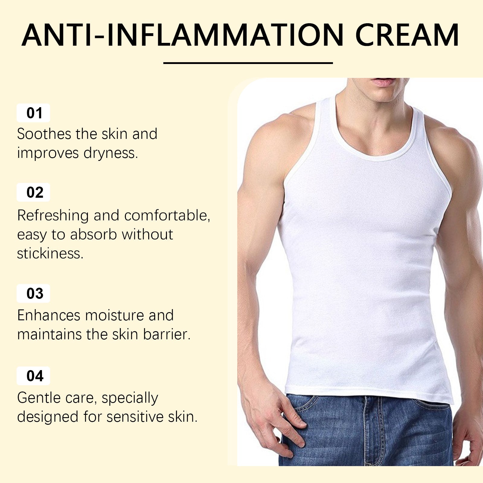 Laniska Men's Soothing Cream Men's Gentle Care Moisturizing Long-lasting Comfort Relief Balance Cream