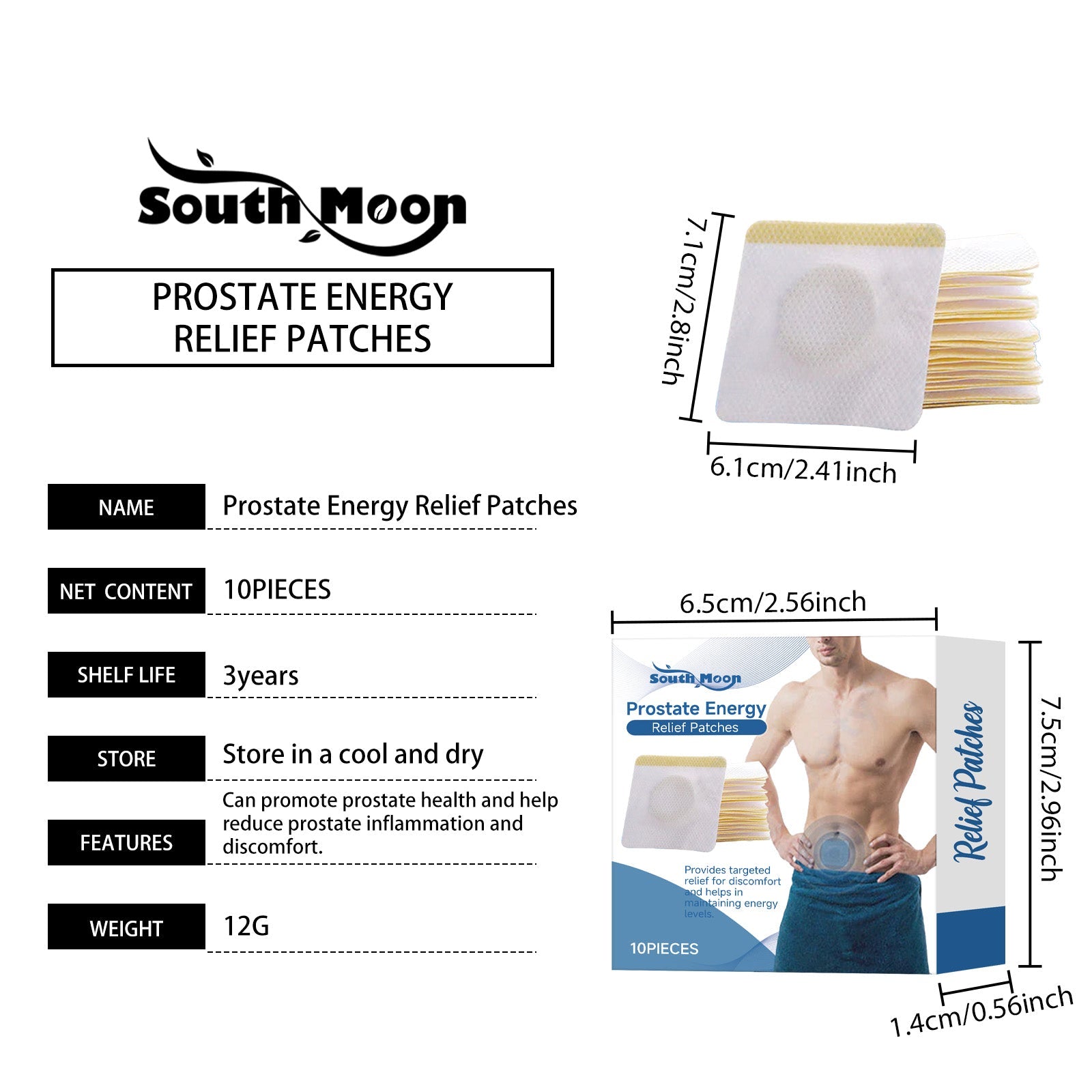 South Moon Men's Care Patches Relieve Discomfort Care Nourish Body Comfort Navel Patch