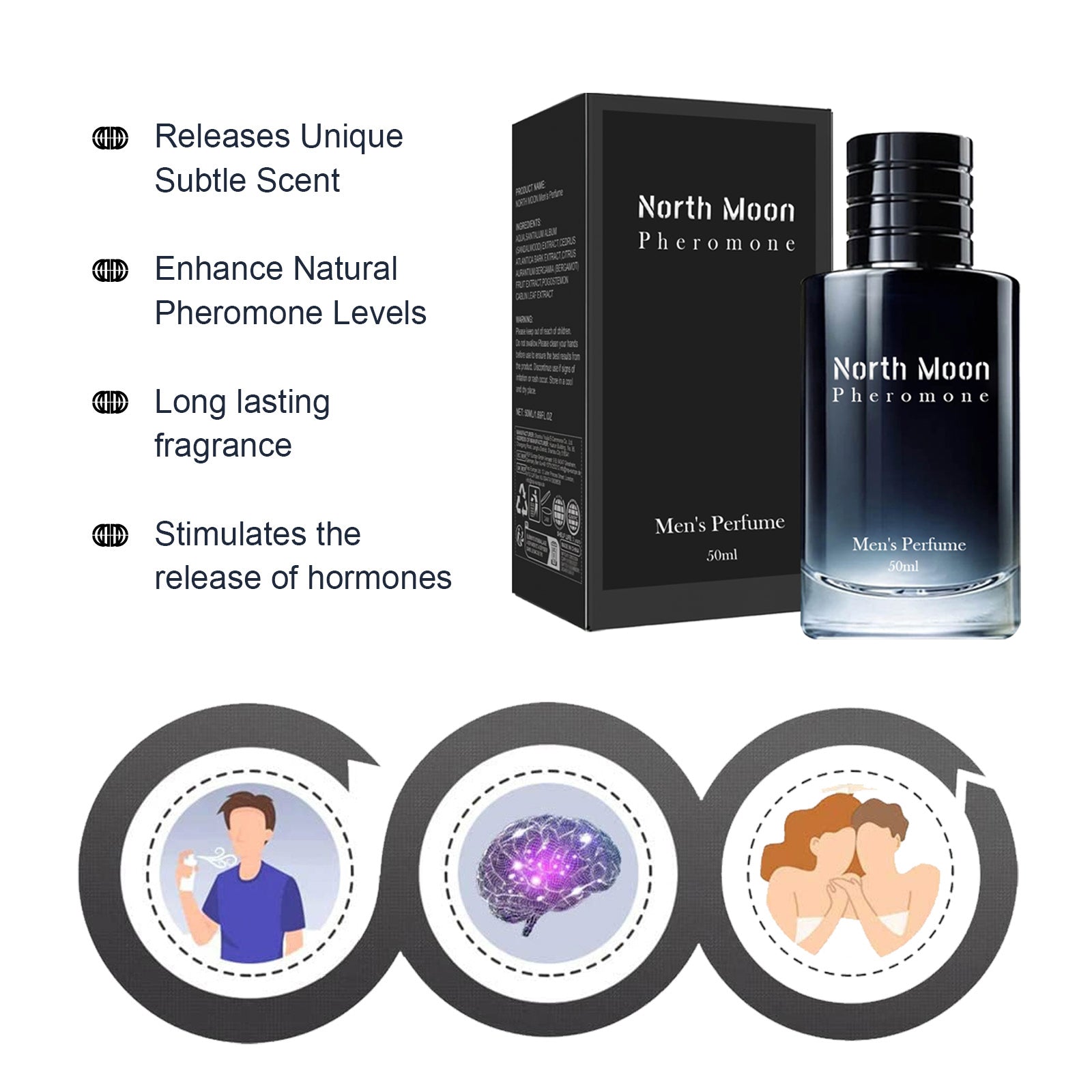 North Moon Men's Perfume Long-Lasting Light Perfume Fresh Niche Perfume Men's and Women's Emotional Atmosphere Date Perfume