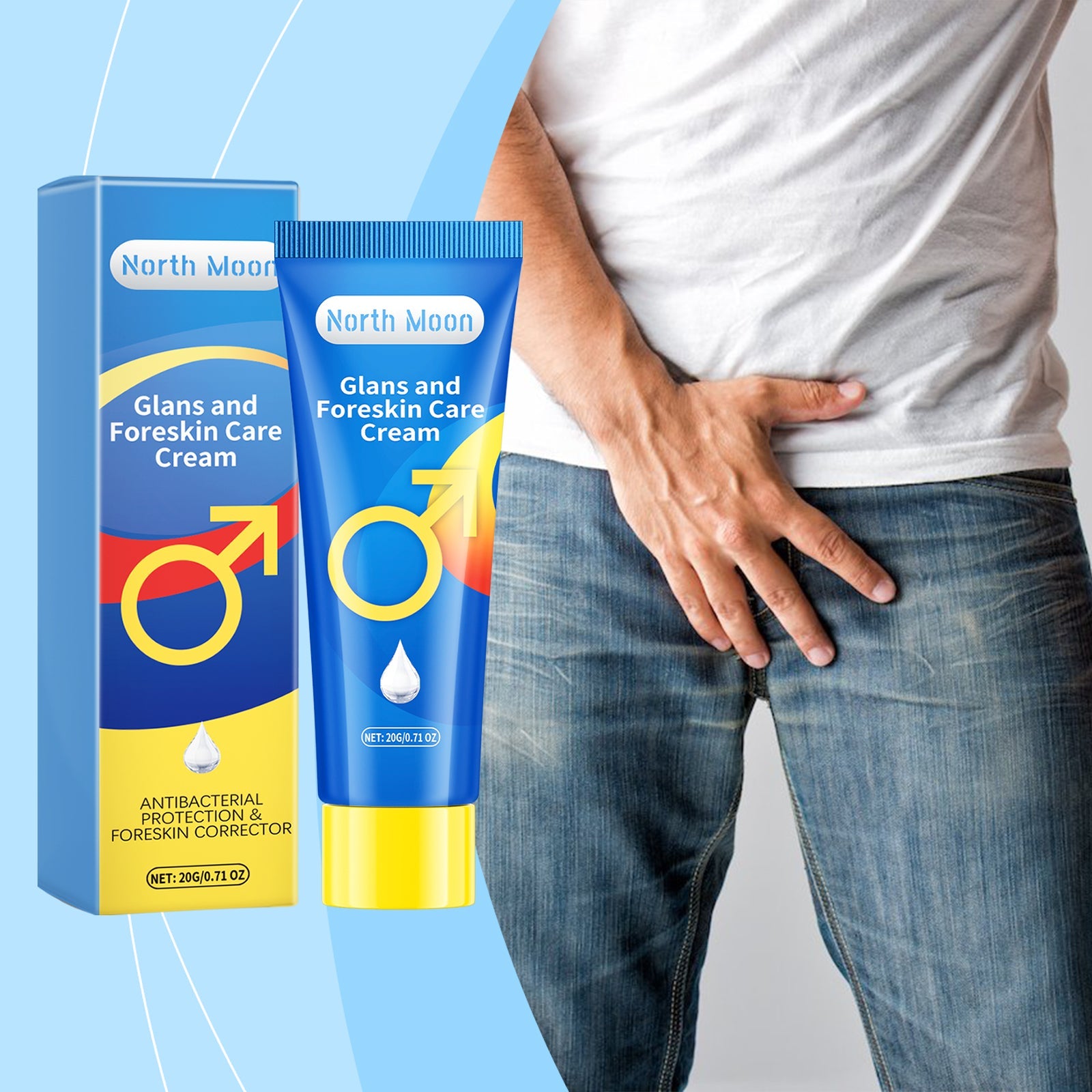 North Moon Men's Care Cream Men's Body Care Soothing Discomfort Cleansing Moisturizing Care Cream